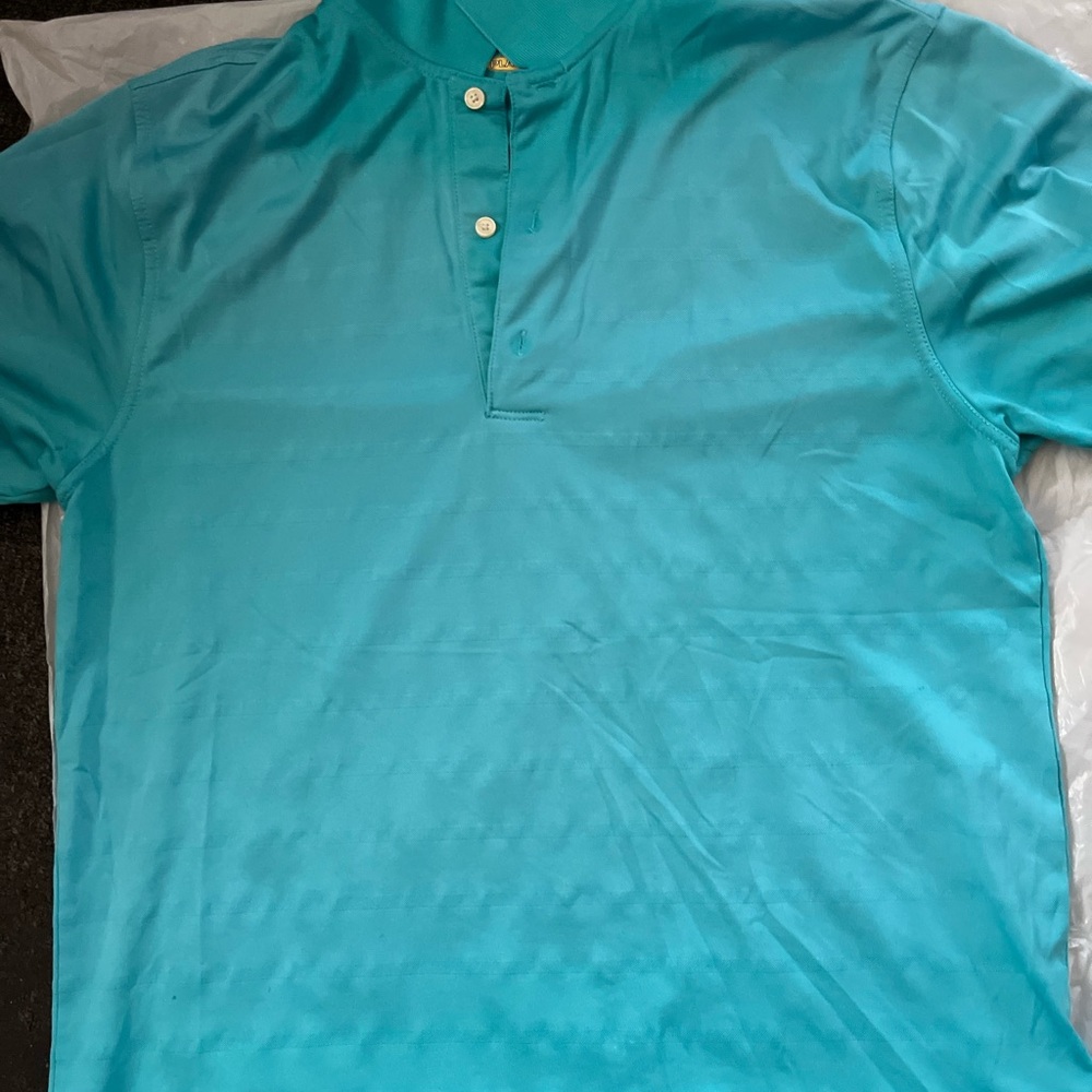 Men's Turquoise Henley Short-Sleeve Shirt